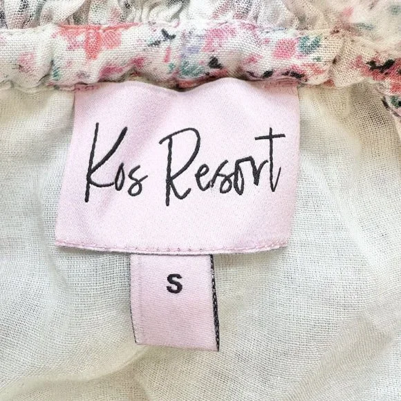 $177 Kos Resort Multi Floral Tiered Halter dress Size Small - Picture 9 of 12